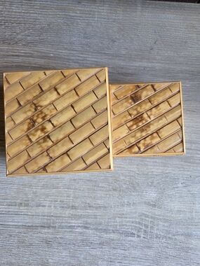Stacking Bamboo Square Boxes 2  Sizes Crowning Touch Collection 3x3 And 4x4